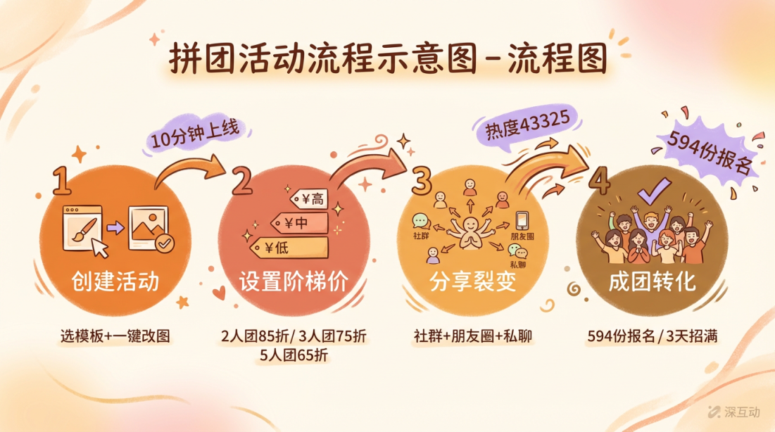 拼团活动流程示意图